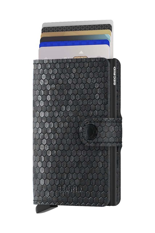 Шкіряний гаманець Secrid Miniwallet Hexagon Black колір чорний фото 2