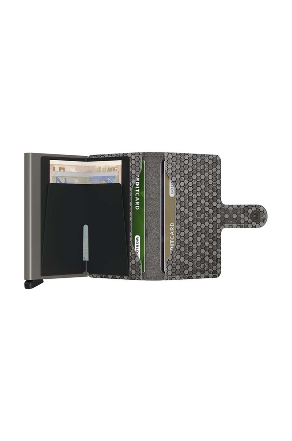 Шкіряний гаманець Secrid Miniwallet Hexagon Grey колір сірий фото 2