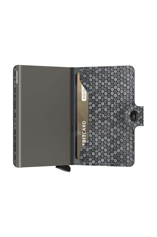 Шкіряний гаманець Secrid Miniwallet Hexagon Grey колір сірий фото 4