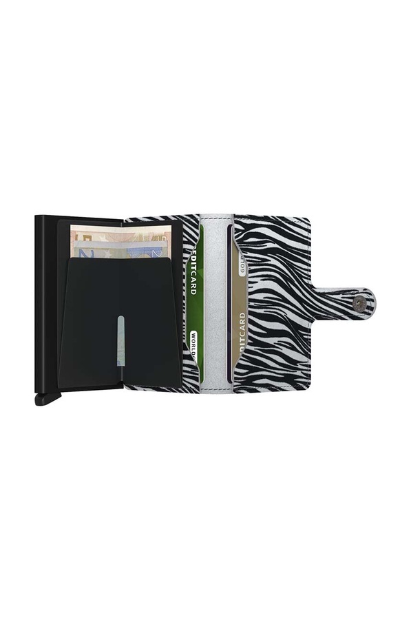 Шкіряний гаманець Secrid Miniwallet Zebra Light Grey колір сірий фото 3
