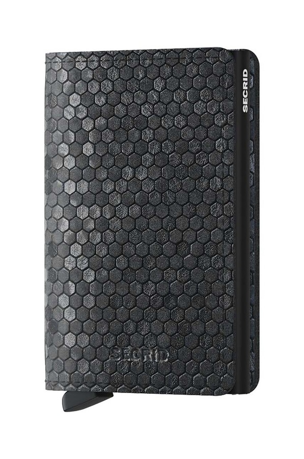 Шкіряний гаманець Secrid Slimwallet Hexagon Black колір чорний