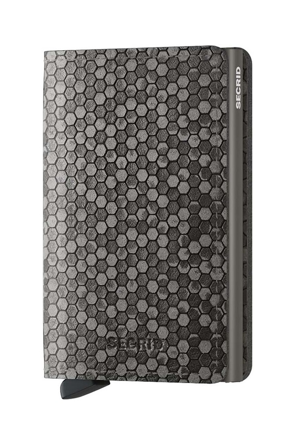 Шкіряний гаманець Secrid Slimwallet Hexagon Grey колір сірий