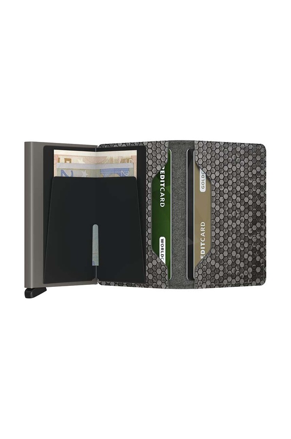 Шкіряний гаманець Secrid Slimwallet Hexagon Grey колір сірий фото 3