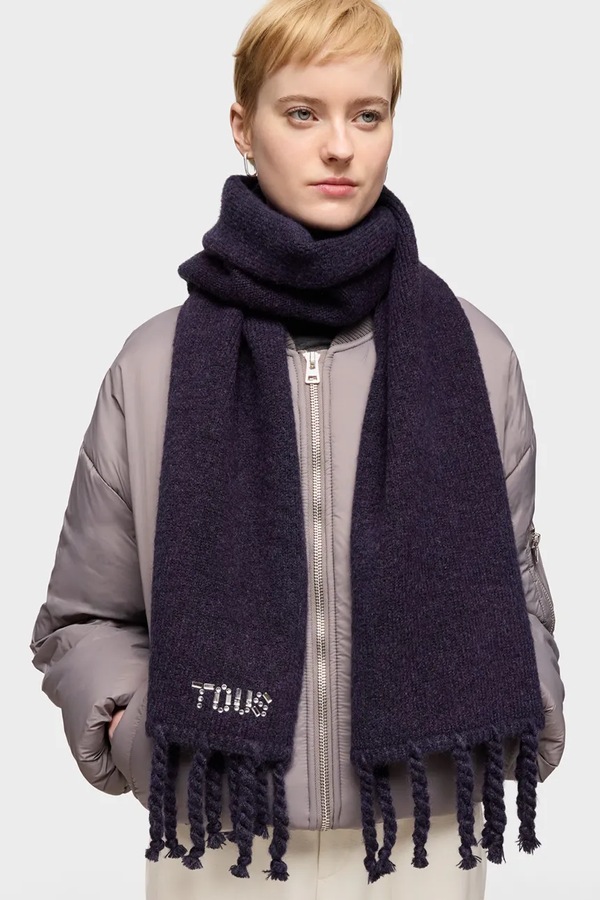 Шарф з домішкою вовни Tous TEXTIL колір синій фото 4
