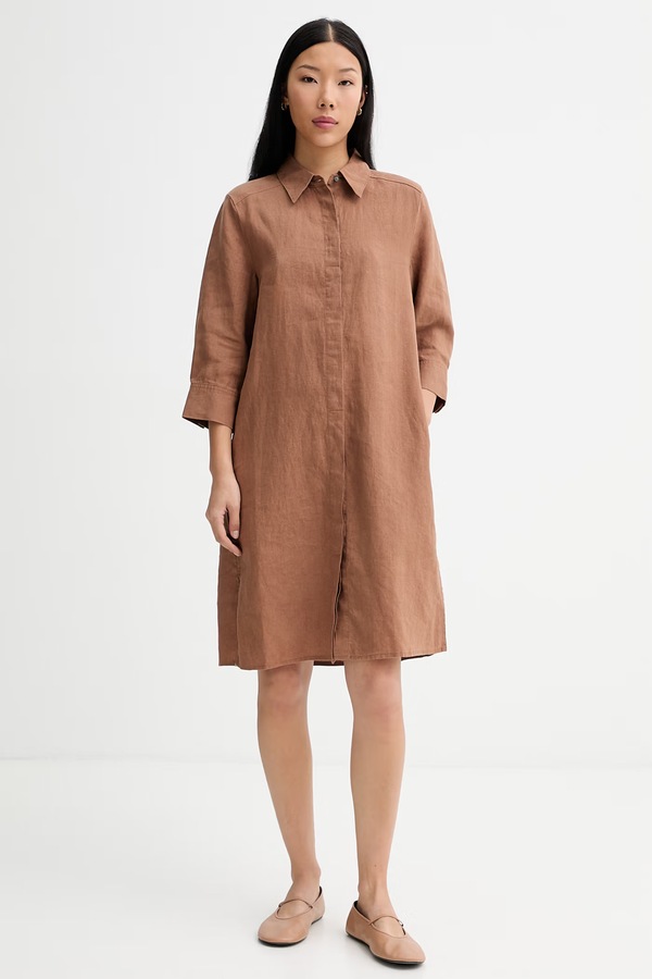 Сукня лляна Marc O'Polo колір коричневий