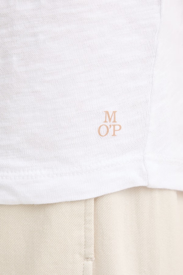 Топ жіночий бавовняний Marc O'Polo колір білий фото 4