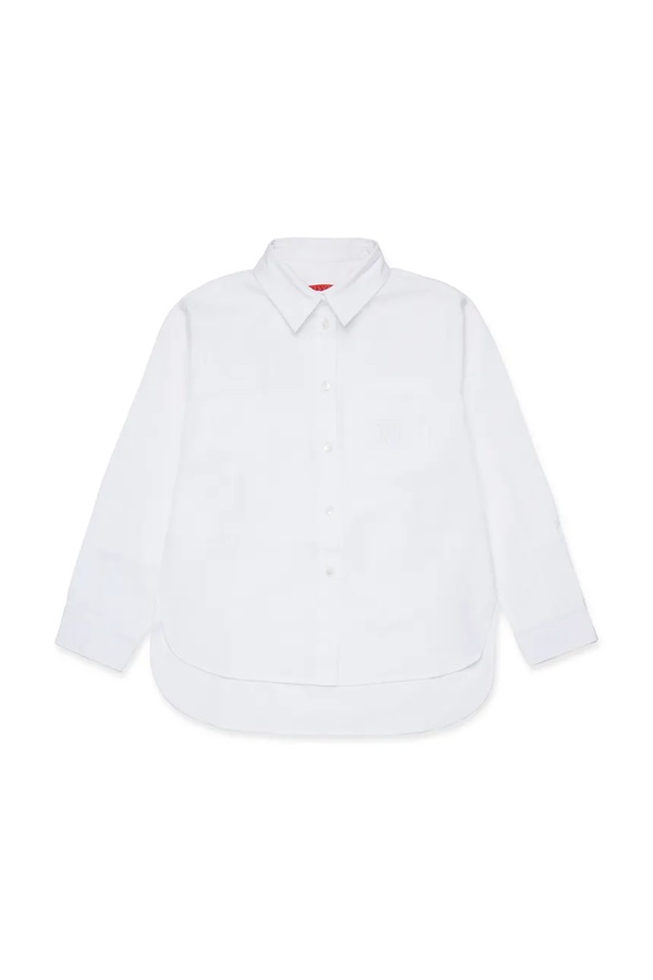 Дитяча бавовняна сорочка Max&Co. MAXC11F SHIRT колір білий