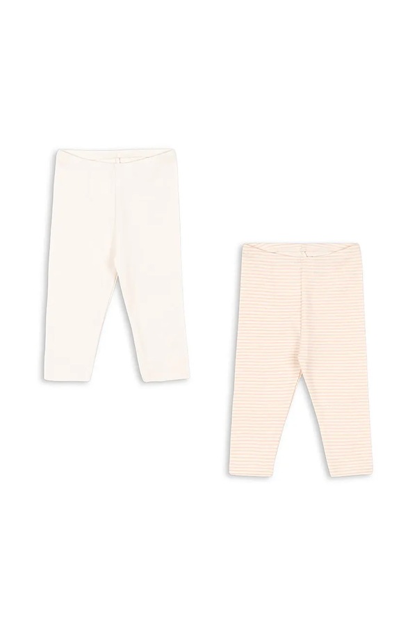Детские хлопковые леггинсы Fanga Fontana FIO STRIPE 2 PACK PANTS OCS 2-pack цвет бежевый