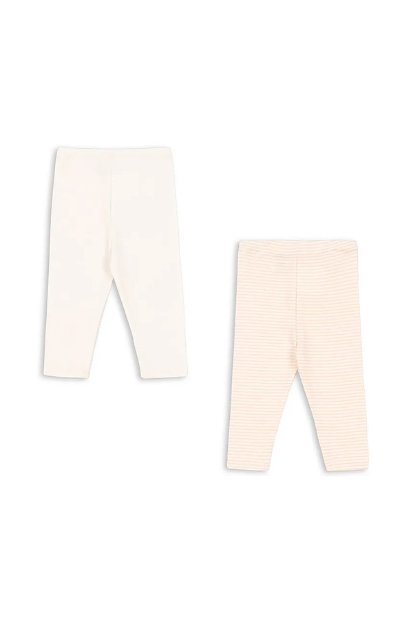 Детские хлопковые леггинсы Fanga Fontana FIO STRIPE 2 PACK PANTS OCS 2-pack цвет бежевый