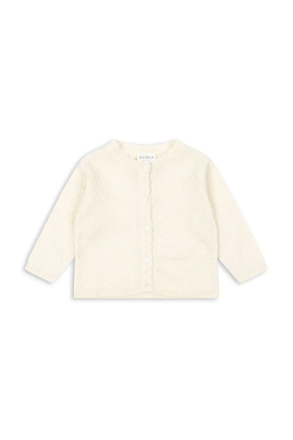 Кардиган для немовлят Fanga Fontana VENTI POINTELLE CARDIGAN GOTS колір бежевий