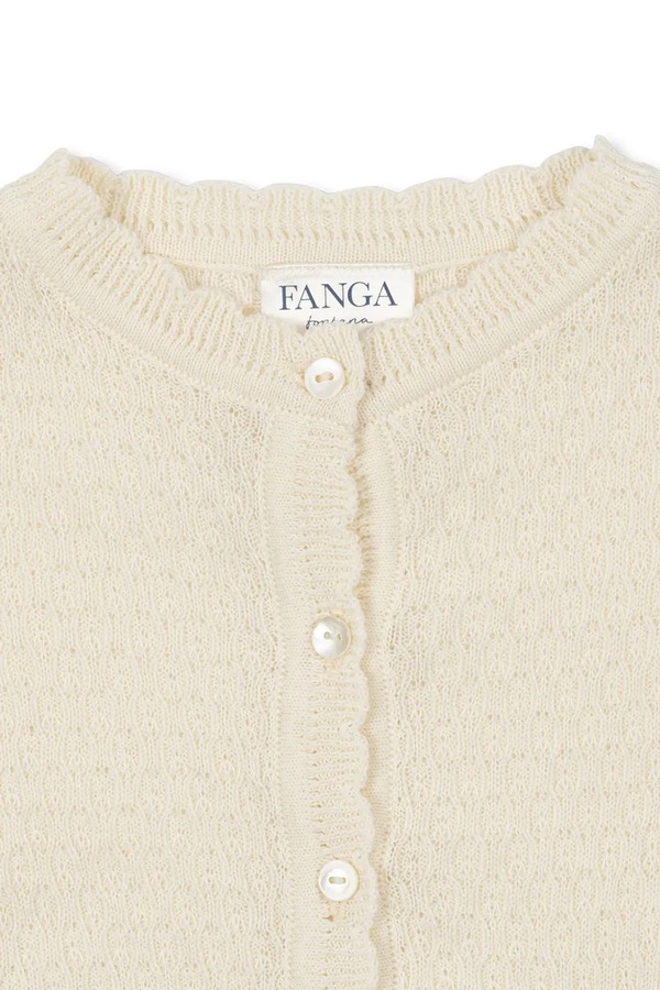 Кардиган для немовлят Fanga Fontana VENTI POINTELLE CARDIGAN GOTS колір бежевий фото 2