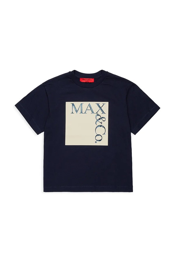 Дитяча бавовняна футболка Max&Co. MAXT1F T-SHIRT колір сірий
