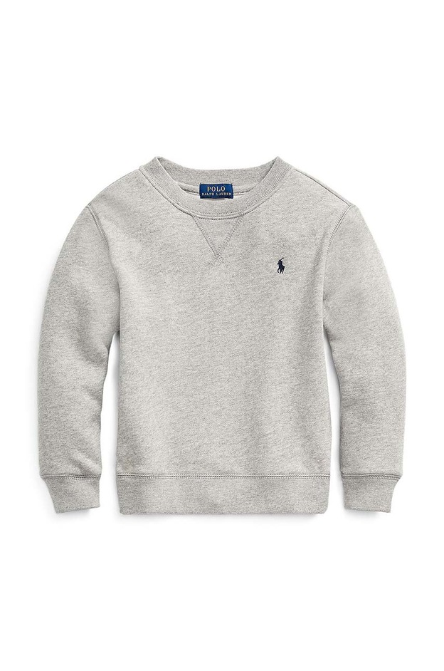 Polo Ralph Lauren Bluză copii culoarea gri, material neted