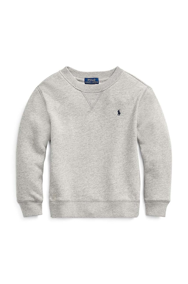 Polo Ralph Lauren Bluză copii culoarea gri, material neted