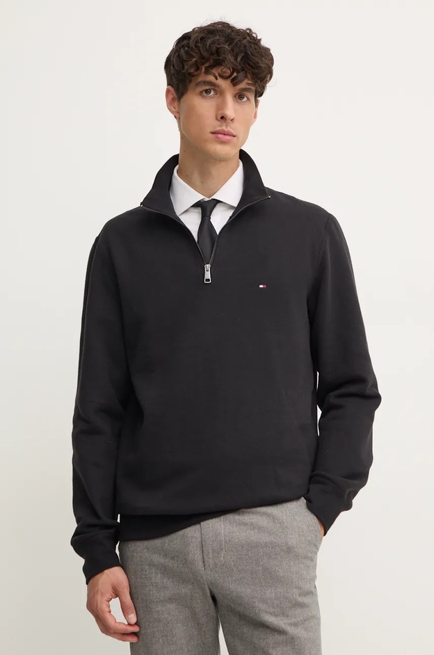 Tommy Hilfiger Hanorac pentru bărbați cu bumbac negru MW0MW37233