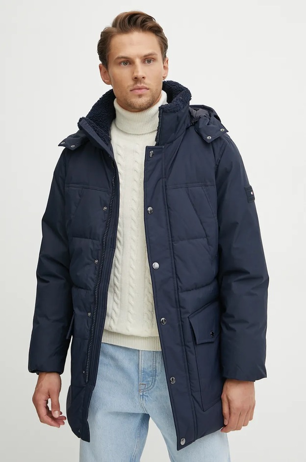 Tommy Hilfiger Geaca barbati, culoarea albastru marin, de iarna, MW0MW36593