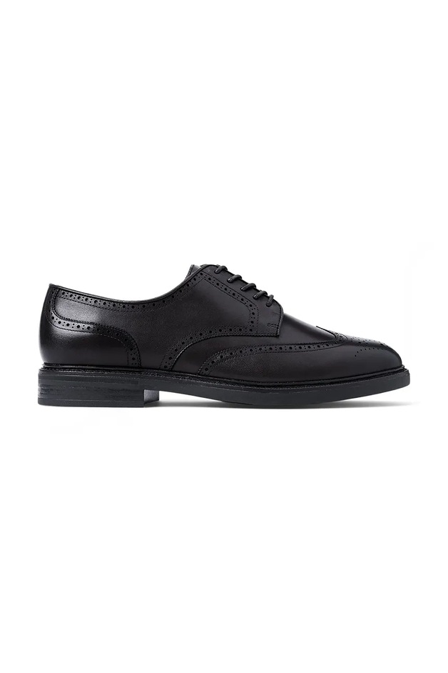 Polo Ralph Lauren Pantofi de piele Asher Wgtip barbati, culoarea negru, 803955640002