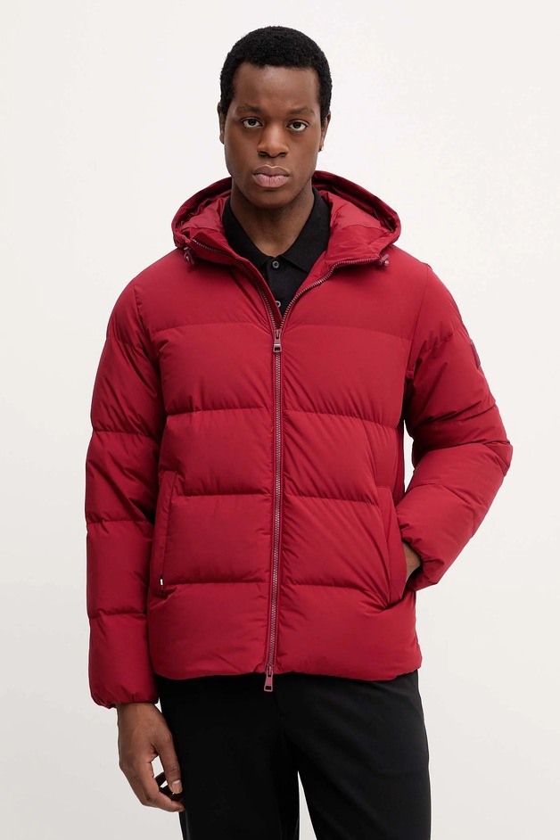 Tommy Hilfiger Geacă de puf culoarea bordo, de iarnă, MW0MW40616