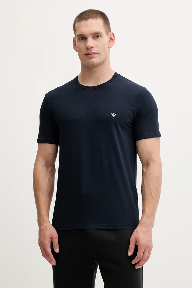 Emporio Armani Underwear Tricou basic pentru bărbați din bumbac cu elastan pachet de 2