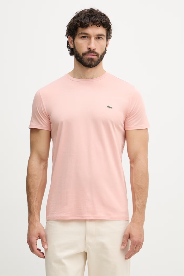 Lacoste Tricou bărbătesc din bumbac roz TH6709