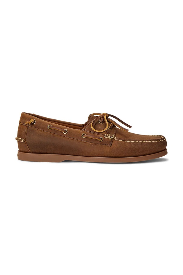 Polo Ralph Lauren Mocasini din nubuc Merton Boat culoarea maro, 803932219002