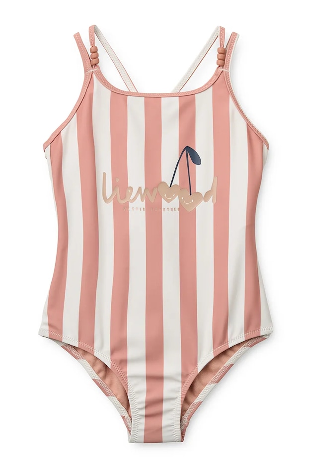 Liewood costum de baie dintr-o singură piesă Suna Stripe Swimsuit roz LW19673