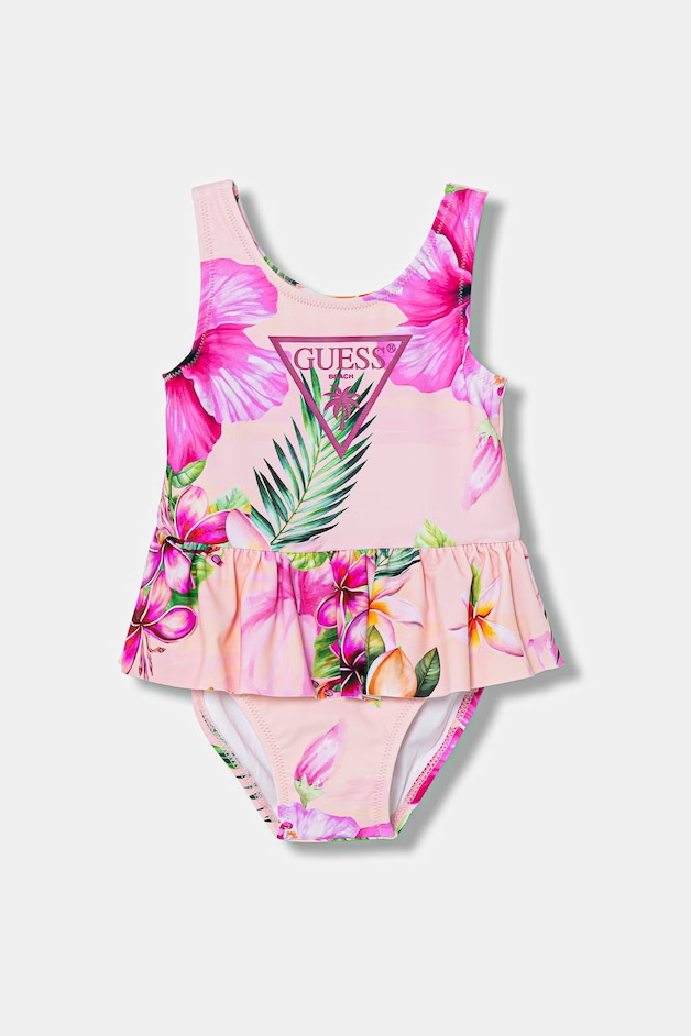 Guess Costum de baie dintr-o singură piesă pentru bebeluși roz A6GZ00 MC052