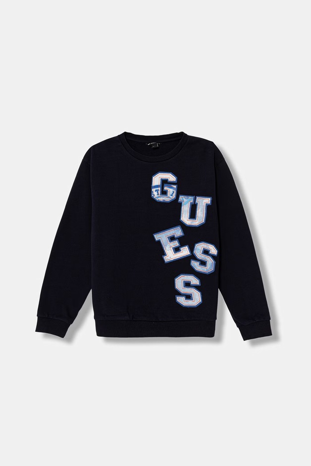 Guess Hanorac de bumbac pentru copii culoarea bleumarin, cu imprimeu, L6GQ02 KA6R4
