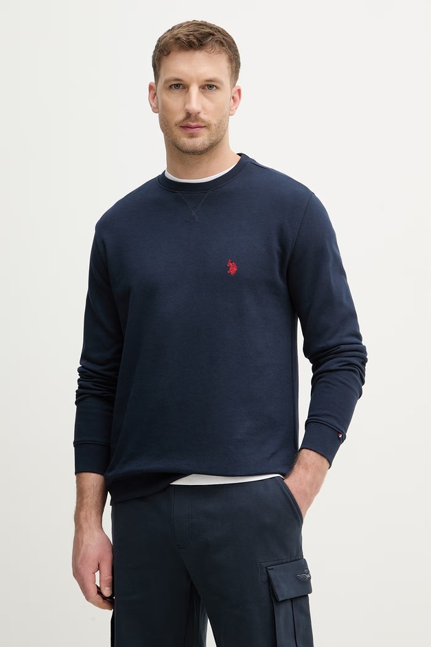 U.S. Polo Assn. Hanorac bărbătesc cu bumbac DHM LB CREW bleumarin MUP3356