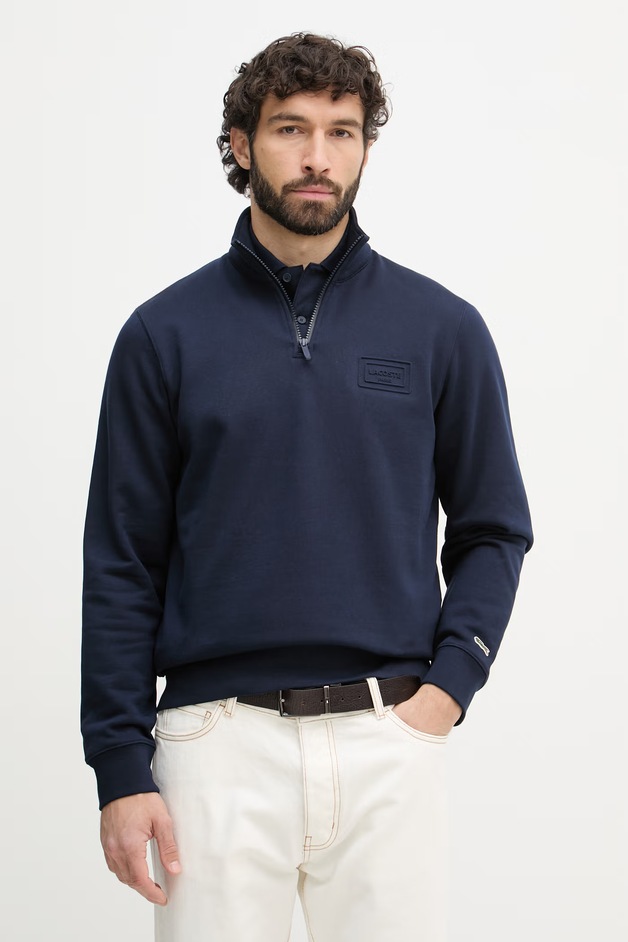 Lacoste Hanorac pentru bărbați, din bumbac bleumarin SH0784