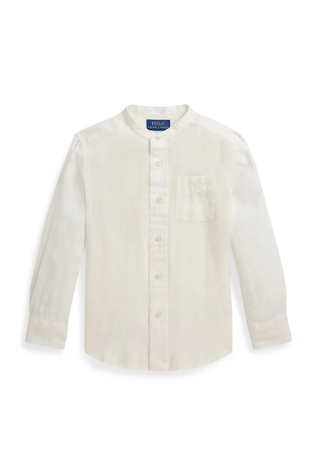 Polo Ralph Lauren cămașă pentru copii din in albă 322964592501