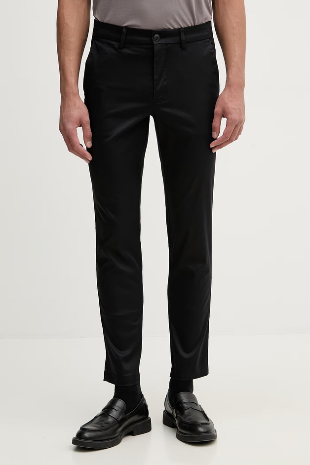BOSS Pantaloni chinos pentru bărbați Kaiton1 negri regular waist 50553841
