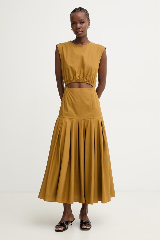 Pinko Rochie de vară din bumbac verde simplă 106828 A2LD