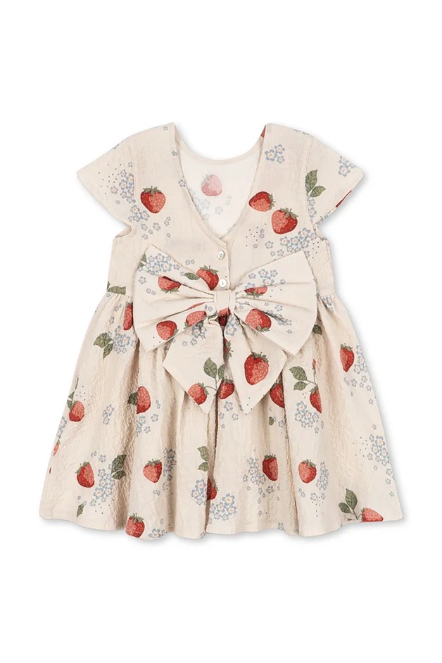 Konges Sløjd rochie din bumbac pentru copii AVA SS BOW DRESS GOTS