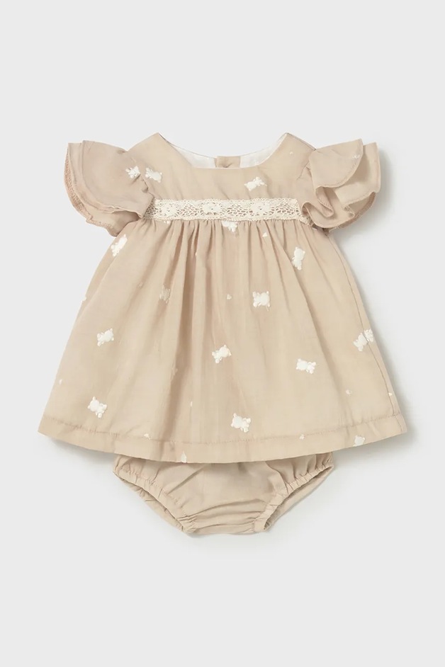 Mayoral Newborn Rochie culoarea bej, mini, evazati, 1802