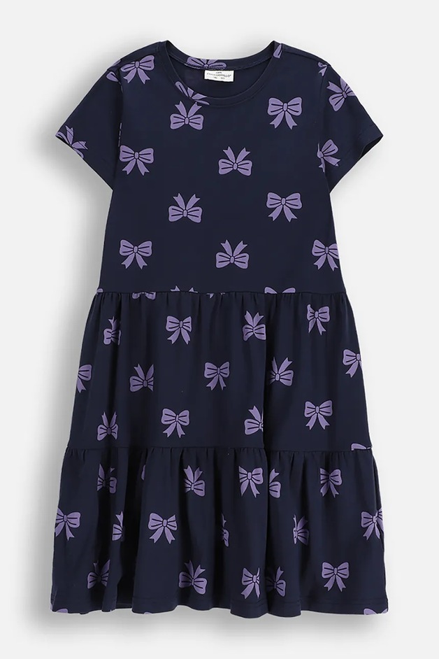 Coccodrillo Rochie fete culoarea bleumarin, mini, evazați, EVERYDAY GIRL