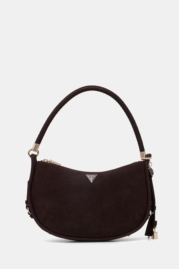 Guess geantă croissant pentru femei DANYA maro HWSG99 18010