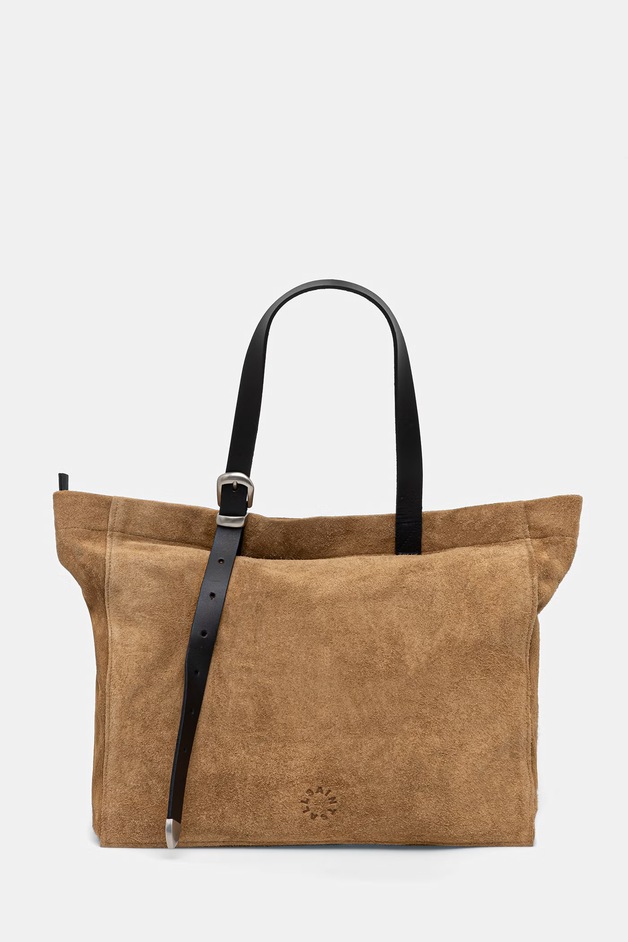 AllSaints Geantă de piele întoarsă HAVEN culoarea galben, M019XE