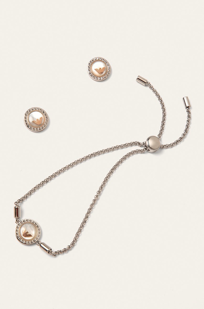 Emporio Armani - Bransoletka i kolczyki EGS2652040 srebrny EGS2652040