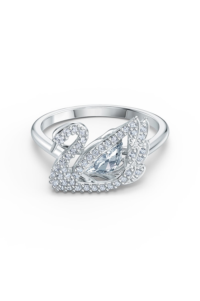 Doplnky Swarovski - Prstienok DANCING SWAN 5520712 strieborná