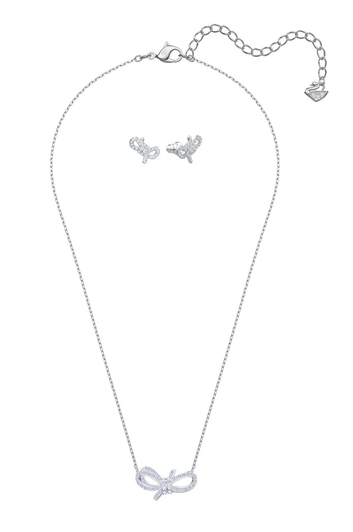Swarovski - Nyaklánc és fülbevalók LIFELONG BOW ezüst 5470594