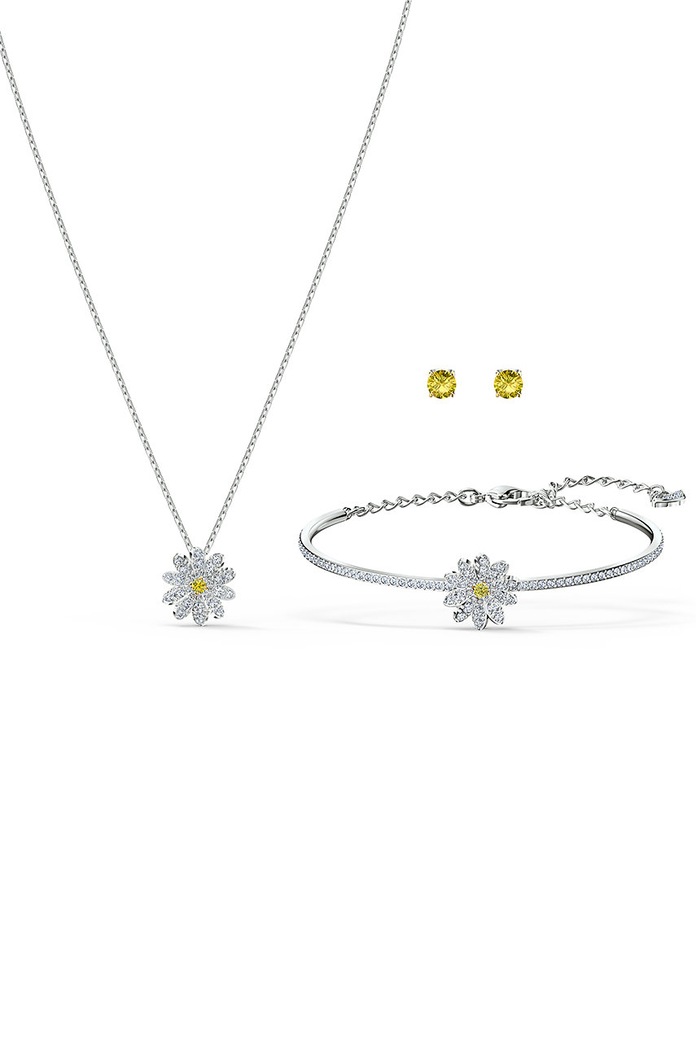 Swarovski - Colier, bratara si cercei ETERNAL FLOWER argintiu 5518146