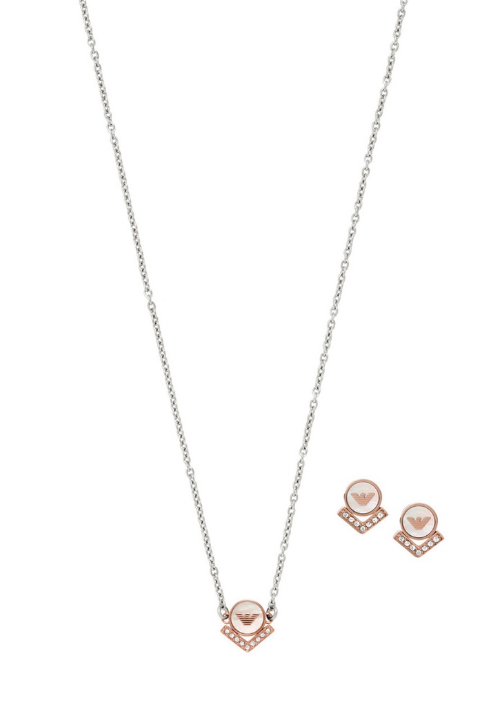 Ogrlica i naušnice Emporio Armani zlatna EGS2890221