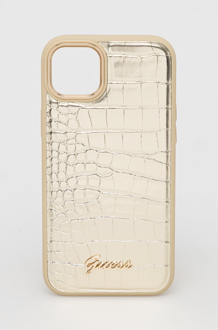 Guess etui na telefon iPhone 14 Plus 6,7" na telefon złoty GUHCP14MHGCRHD