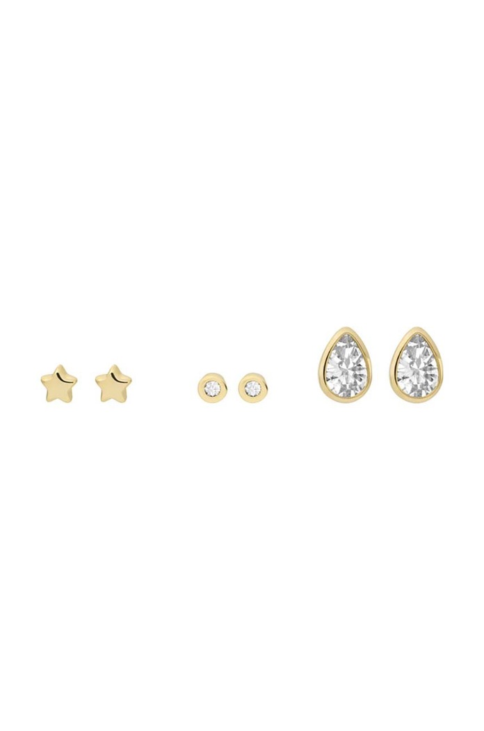 Σκουλαρίκια Fossil 3-pack χρυσαφί JA7126998