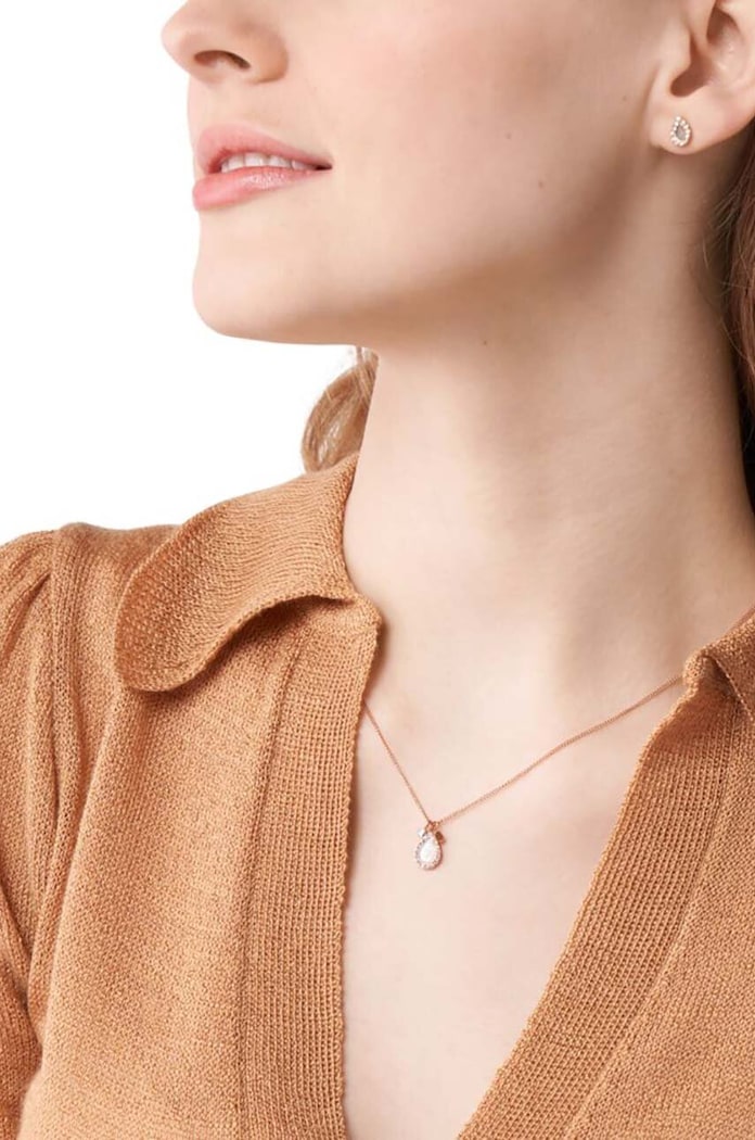 Náušnice a náhrdelník Fossil JF04029791 zlatá AA00