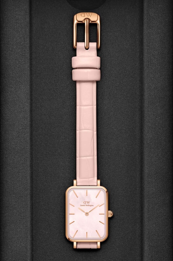 Accesorii Daniel Wellington ceas Quadro 20X26 Pressed Rouge DW00100508 roz