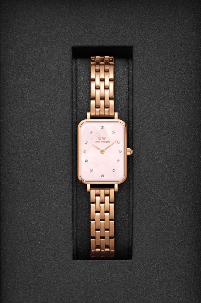 Doplnky Hodinky Daniel Wellington Quadro Lumine 20x26 Link DW00100621 zlatá