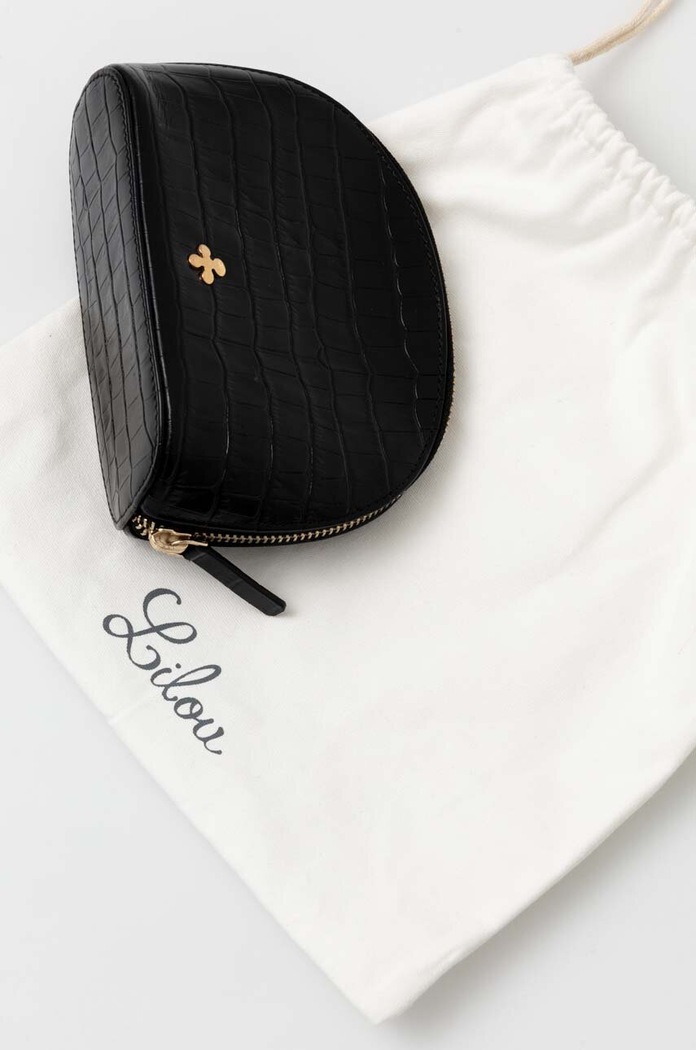 Lilou kosmetyczka skórzana POUCH/BLACRO/PO czarny