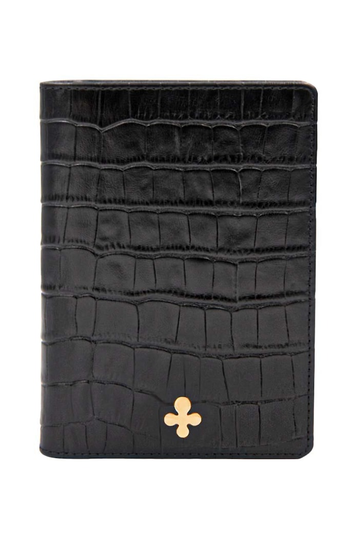 Lilou etui na paszport skórzane czarny PASS/BLACRO/PO